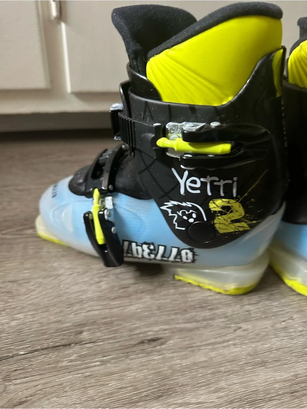 Kids Ski Boots - Blue, Black & Yellow